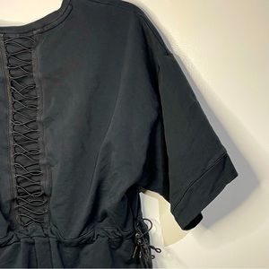 Puma fashion sweatshirt w/ corset back detailing, cinch waist and kimono sleeve